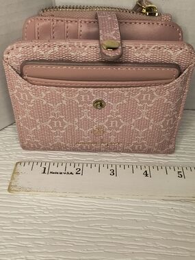 Nanette Lepore Pink Monogram Card Wallet